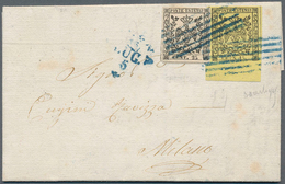 Italien - Altitalienische Staaten: Modena: 1852, 15 C Black On Yellow With Printing Variety "CETN In - Modena