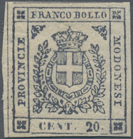 Italien - Altitalienische Staaten: Modena: 1859, 20 C Violet Slate Mint With Original Gum, All Sides - Modena