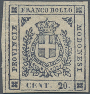 Italien - Altitalienische Staaten: Modena: 1859, 20 C Violet Slate Mint With Original Gum, All Sides - Modène