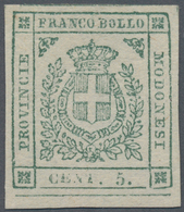 Italien - Altitalienische Staaten: Modena: 1859, 5 C Green Mint Never Hinged With Wide Margins (shee - Modène