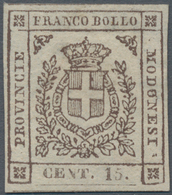 Italien - Altitalienische Staaten: Modena: 1859, 15 C Brown Unused With New Gum, All Sides Full Marg - Modena
