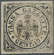 Italien - Altitalienische Staaten: Modena - Zeitungsstempelmarken: 1859.Newspaper Tax Stamp. 10 C Bl - Modène