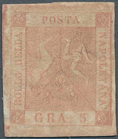 Italien - Altitalienische Staaten: Neapel: 1858, Coat Of Arms 5 Gr. Brownish-rose Mint LH, Very Fine - Neapel