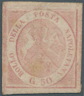 Italien - Altitalienische Staaten: Neapel: 1858, 50 Grana Light Pink Carmine Unused Without Gum, All - Nápoles