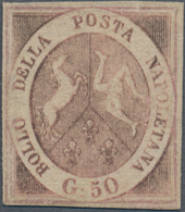 Italien - Altitalienische Staaten: Neapel: 1858, 50 Gr Light Rose-carmine Unused Without Gum, All Si - Naples