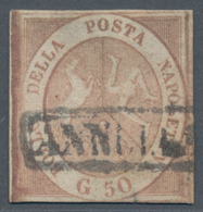 Italien - Altitalienische Staaten: Neapel: 1859. 50 Grana Brownish Rose, Cancelled By Bigger Part Of - Nápoles
