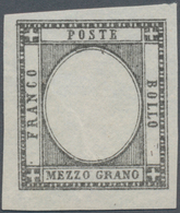 Italien - Altitalienische Staaten: Neapel: 1861. 1/2 Grana Black (instead Of Bistra), Proof Without - Napels