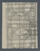 Italien - Altitalienische Staaten: Neapel: 1861. 5 Grana Nero (instead Of Carmine Red), Proof On Thi - Naples