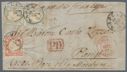 Italien - Altitalienische Staaten: Neapel: 1861, 50 Gr. Grey, Vertical Pair, Together With 5 Gr.red, - Naples