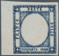 Italien - Altitalienische Staaten: Neapel: 1861. 50 Grana Greyish Ultramarin, Proof Without Embossed - Naples