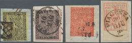 Italien - Altitalienische Staaten: Parma: 1852, Assembling Of Four Used Stamps On Piece Including 15 - Parma