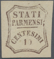 Italien - Altitalienische Staaten: Parma: 1859, 10 C Dark-brown Mint Never Hinged, Very Wide Margins - Parme