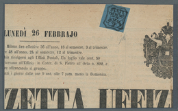 Italien - Altitalienische Staaten: Parma - Zeitungsstempelmarken: 1853, Segnatasse Per Giornali 9 Ce - Parme