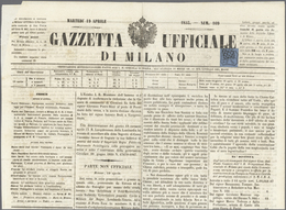 Italien - Altitalienische Staaten: Parma - Zeitungsstempelmarken: 1853, 9 C Black On Deep Blue, Good - Parme