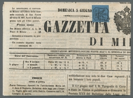 Italien - Altitalienische Staaten: Parma - Zeitungsstempelmarken: 1853, "9 C. Deep Blue (azzuro Scur - Parma