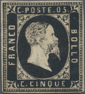 Italien - Altitalienische Staaten: Sardinien: 1851. 5 C. Black, Good Margins Allaround, Unused Witho - Sardinië