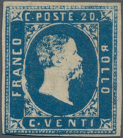 Italien - Altitalienische Staaten: Sardinien: 1851, 20 C Blue, Even Touched To Full Margins, Fresh C - Sardinië