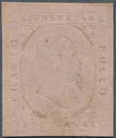 Italien - Altitalienische Staaten: Sardinien: 1853, 40 C Light-rose Unused Without Gum, The Stamp Ha - Sardinia