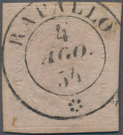 Italien - Altitalienische Staaten: Sardinien: 1853, 40 C Pale Rose Cancelled With Double Circle Post - Sardinia