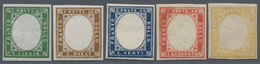 Italien - Altitalienische Staaten: Sardinien: 1855/63: 5, 10, 20, 40 And 80 Cents, All Without Embos - Sardinia