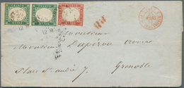 Italien - Altitalienische Staaten: Sardinien: 1855, Sardinia Used In Savoy: 5 C Bright Myrtle Green, - Sardinia
