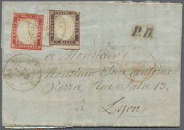 Italien - Altitalienische Staaten: Sardinien: 1855, Viktor Emanuel 10 C Purple-brown (bruno Porpora) - Sardinia