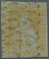 Italien - Altitalienische Staaten: Toscana: 1851, 1 So Lime Cancelled With Dotted Postmark And In Go - Tuscany