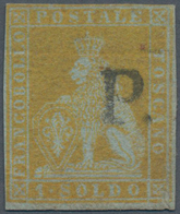 Italien - Altitalienische Staaten: Toscana: 1851, 1 So Lime Cancelled With "P.(D.)", All Sides With - Toscane