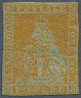 Italien - Altitalienische Staaten: Toscana: 1851, 1 So Golden Yellow Unused With Original Gum, Narro - Tuscany