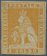 Italien - Altitalienische Staaten: Toscana: 1852, 1 Soldo Briste Orange On Grey, Mint With Gum; With - Toscana