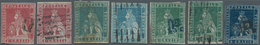 Italien - Altitalienische Staaten: Toscana: 1857, Seven Stamps Set 1 Cr. Carmine Brown To 6 Cr. Deep - Toscane