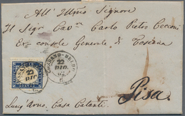 Italien: "COSSANO BELBO C / 22 DIC 1862" (Piemonte, Cuneo, Torino) Cds On 1862 20c Perforated, In Ve - Nuevos