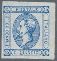 Italien: 1863, Machine Proof Of 15 Centimes "Lithographed", Without Gum. Block Of Four (with Large P - Ongebruikt