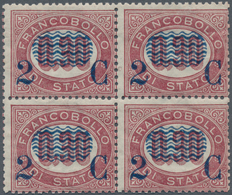 Italien: 1878, 2 C On 0,30 L Brown-lilac, Block Of 4, Fresh Color, VF Mint Never Hinged Condition. C - Ongebruikt
