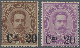 Italien: 1890, Umberto I. Provisionals 20c. On 30c. Brown And 20c. On 50c. Violet Both Mint Hinged A - Mint/hinged