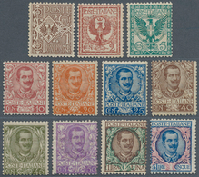 Italien: 1901, 'Floreale' Definitives (Victor Emanuel III. And Coat Of Arms) Complete Set Of 11 Unus - Mint/hinged