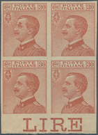 Italien: 1922, 30 Cents Orange, Not Perforrated Proof On Gray Thicker Paper, Without Watermark And W - Mint/hinged