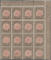 Italien: 1921, 15 C Grey/rose To 40 C Brown/rose In Block Of 16 Mint Never Hinged (Sass. 960.-) ÷ 19 - Ongebruikt