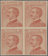 Italien: 1922, 30 C Orange-brown In Block Of Four, Imperforated, Mint Never Hinged - Mint/hinged