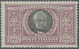 Italien: 1923, Manzoni, 5l. Lilac/black, Fresh Colour And Well Perforated, Mint Original Gum With Ve - Mint/hinged