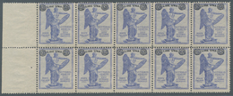 Italien: 1924, "1 L. On 25 C. Ultramarine With Line Perforation 13 ½", MNH Block Of 10 In Fresh Colo - Mint/hinged