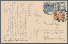 Italien: 1925. 25 C Blue VEIII (Michetti, "looking Left"), With Advertising Label "ABRADOR", Togethe - Nuevos