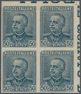 Italien: 1928, 50 C Gray-blue Colour Proof In Block Of Four, Imperforated, Mint Never Hinged - Ongebruikt