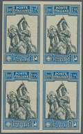 Italien: 1928, 1.25 Light-blue/gray-black In Block Of Four, Imperforated, Mint Never Hinged - Mint/hinged