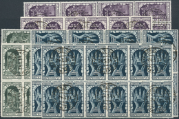 Italien: 1934, "Decennale Di Fiume" Three High Values In Cancelled Blocks, Overall 40 Used Sets, Eac - Ongebruikt