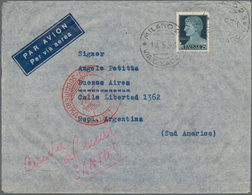 Italien: 1938, 25 Lire Blue-black, Single Franking On Airmail Cover From MILANO 23, 14.5.38, Routed - Mint/hinged