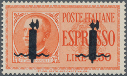 Italien: 1944, Rep.Sociale, Express Stamp 2.50l. Orange With Overprint Proof "two Impression Of Fasc - Neufs