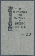 Italien: 1945, "Luogotenenza 1945" - Council Of Trento - Overprint Proof 20 C. On Imperforated Thin - Ongebruikt