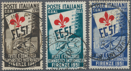 Italien: 1951. International Gymastics Meeting. Used. Certificate Biondi. Sassone 2250 € (2019) - Ongebruikt
