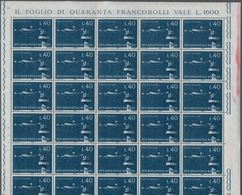 Italien: 1965, "40 L. Night Airmail Network", Complete MNH Sheet To 40 Values (folded Horizontally I - Ongebruikt
